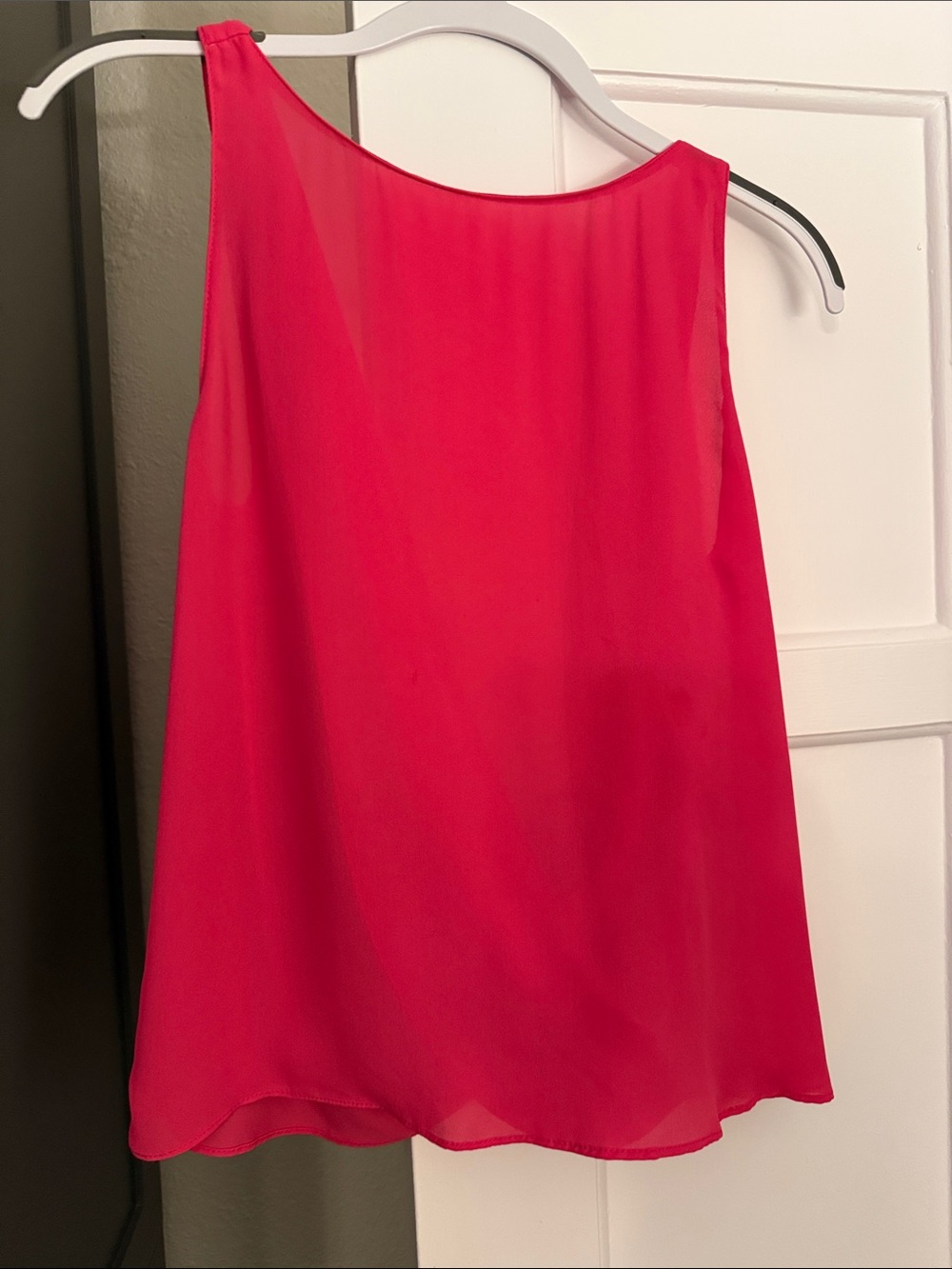 Zara Bright Pink Sleeveless Chiffon Blouse